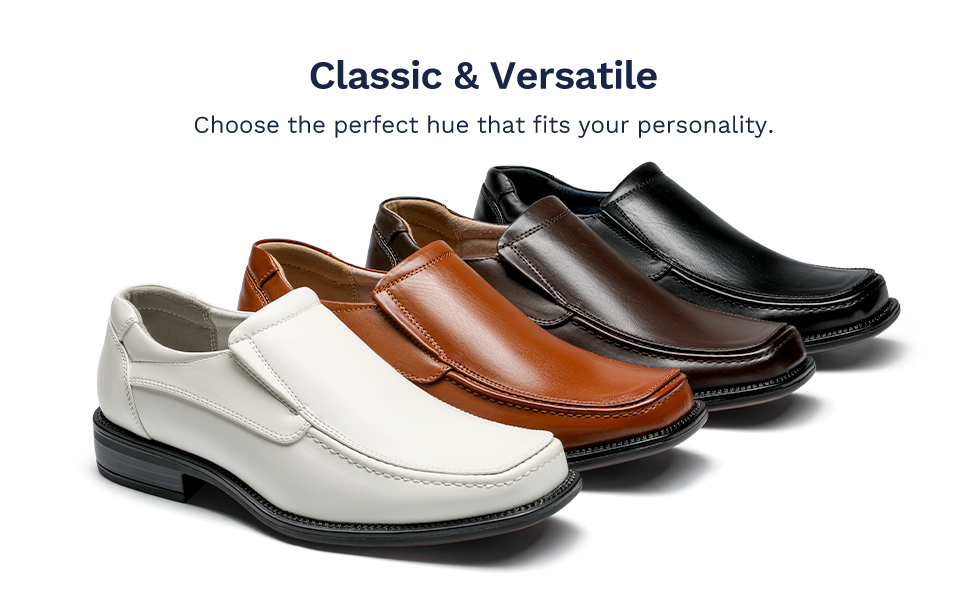 【MODERNIF】Robin Square Bloafer Men's Square-Toe Leather Dress Loafer Shoes-Bruno Marc